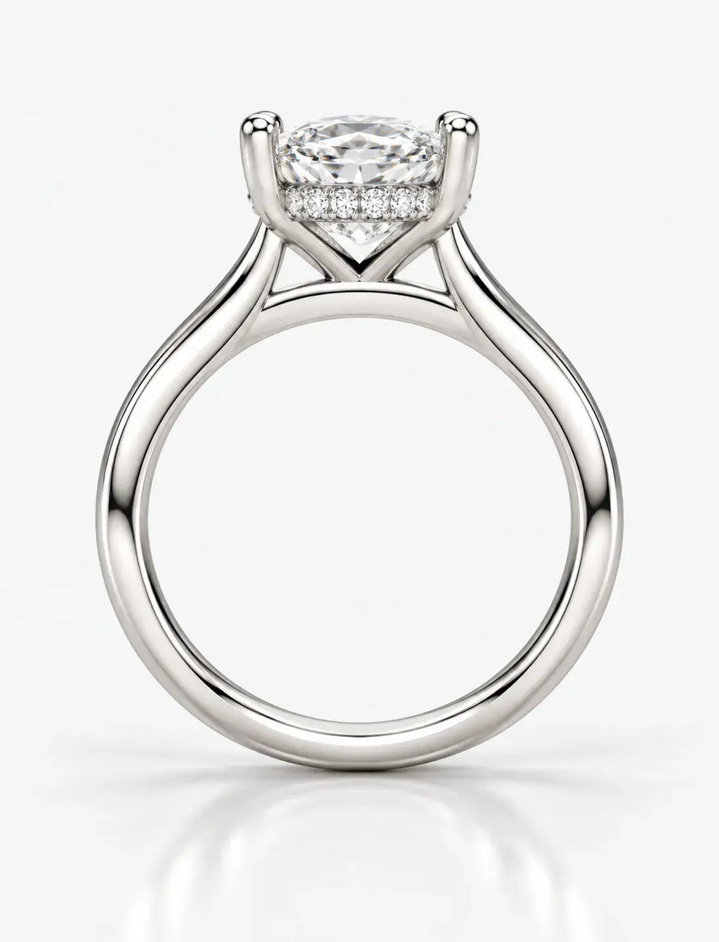 Oval With Round Diamond Hidden Halo set Solitaire Women's IGI Certified Lab Grown  Engagement Ring in Platinum