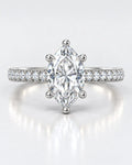 Marquise Cut Diamond Engagement Ring Women's IGI Certified Lab Grown with Side Round Diamond Ring In Platinum