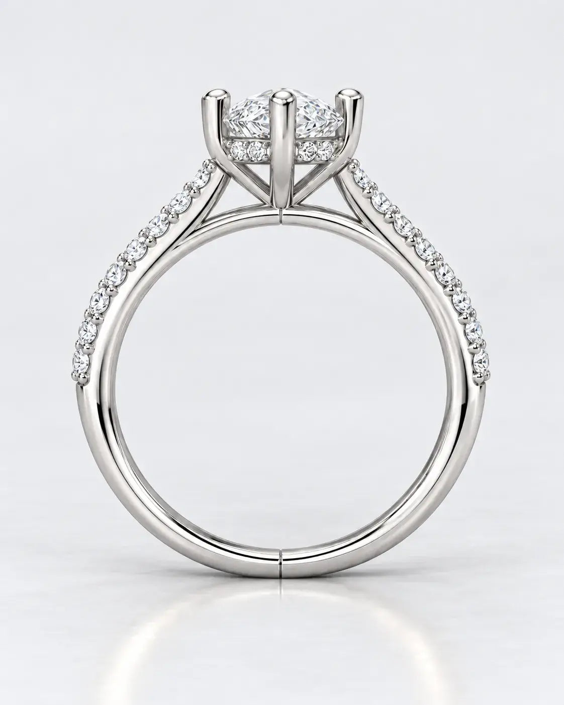 Marquise Cut Diamond Engagement Ring Women's IGI Certified Lab Grown with Side Round Diamond Ring In Platinum