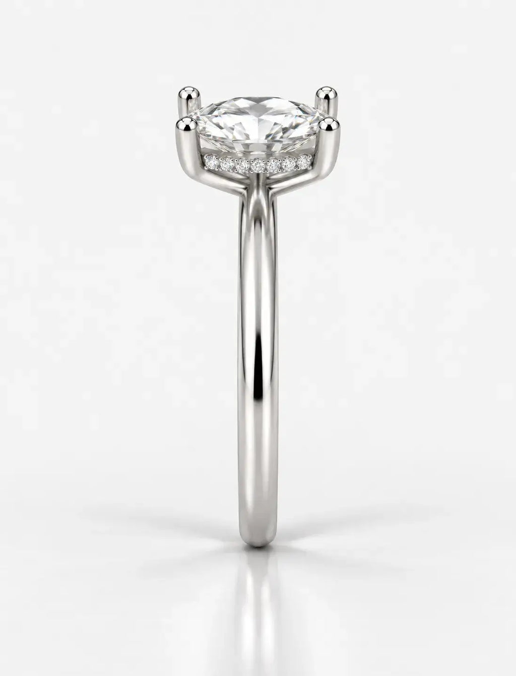 Marquise Cut Diamond Engagement Ring Women's IGI Certified Lab Grown with Round Hidden Halo Accents In Platinum
