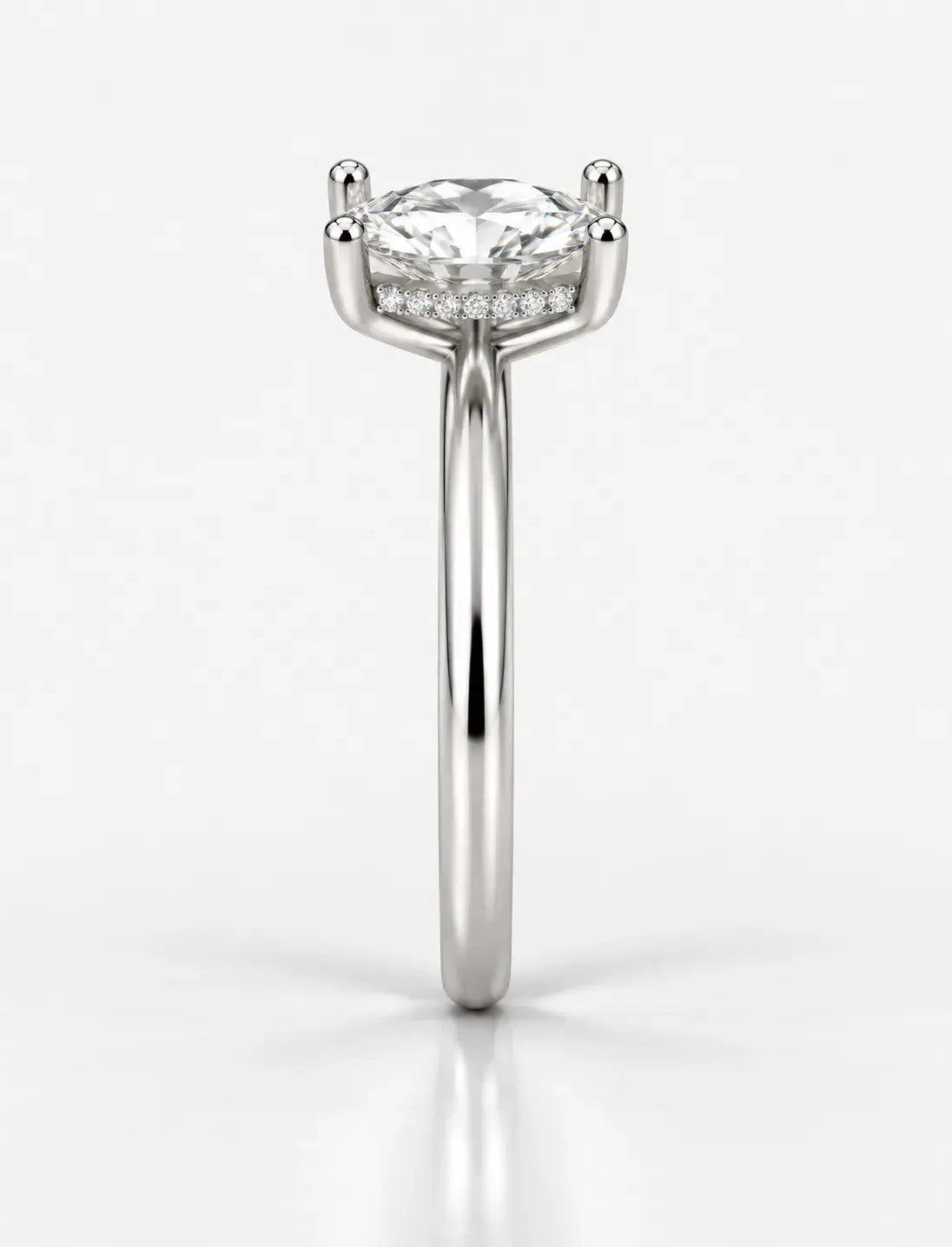 Marquise Cut Diamond Engagement Ring Women's IGI Certified Lab Grown with Round Hidden Halo Accents In Platinum