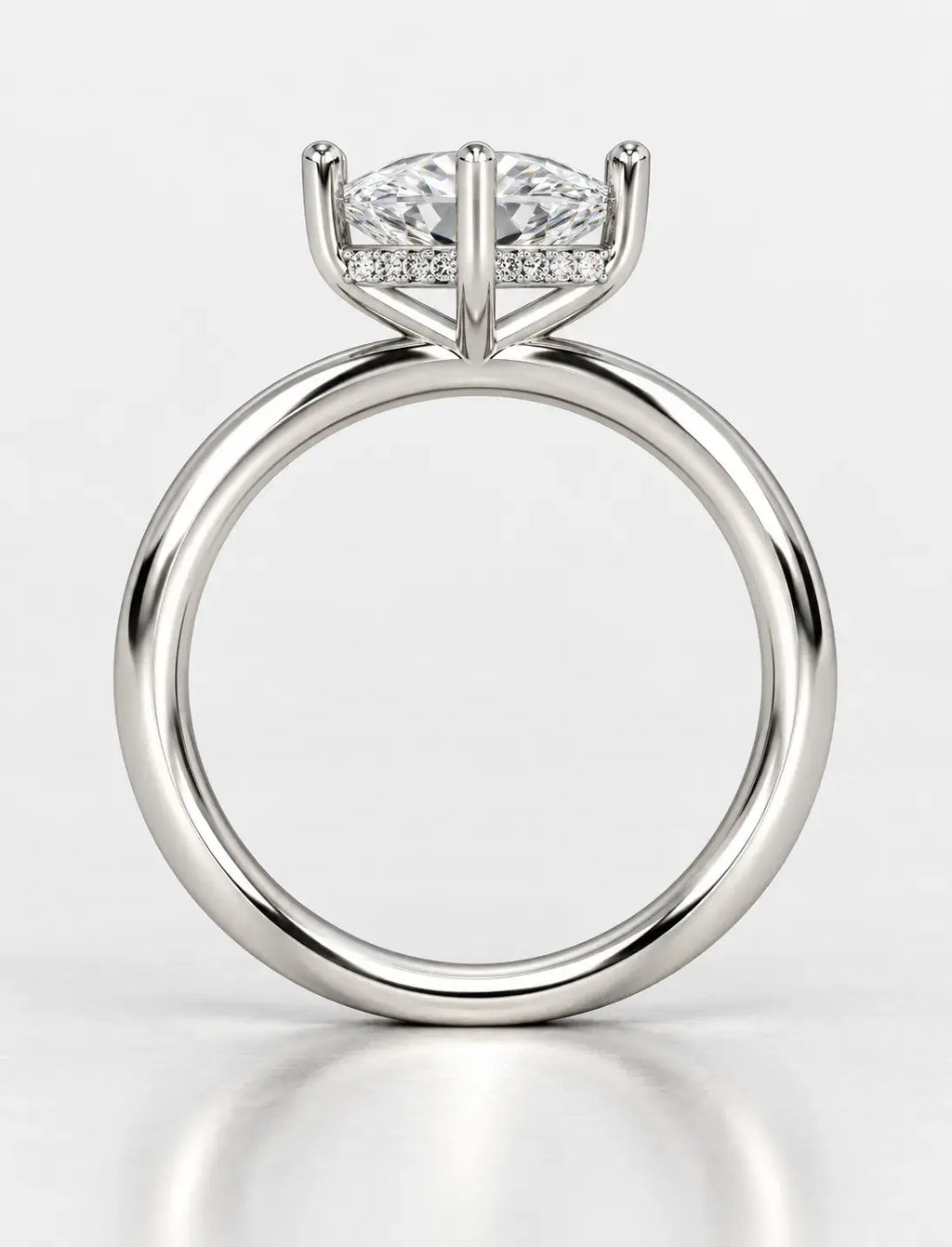 Marquise Cut Diamond Engagement Ring Women's IGI Certified Lab Grown with Round Hidden Halo Accents In Platinum