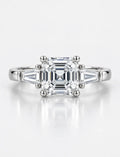 Asscher and Baguette Tapper Trilogy Ring IGI Certified Lab Grown The Step-Cut Elegance Art Deco Platinum