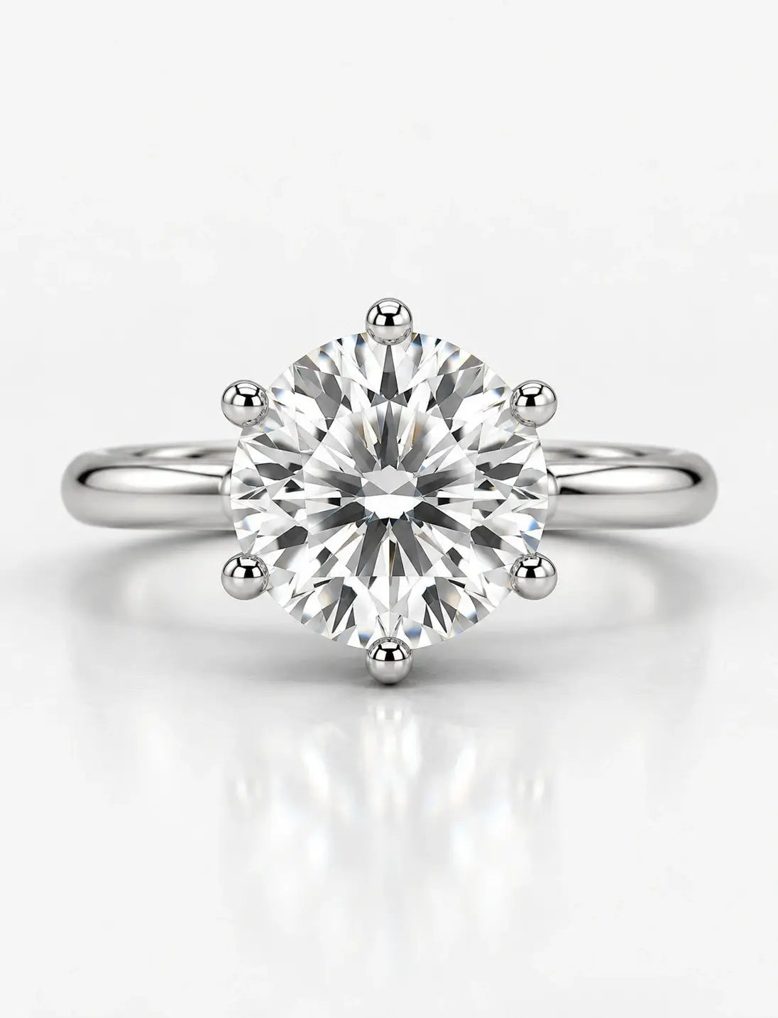 Round Brilliant Cut Diamond Solitaire Ring 5.24 Carat Lab Grown IGI Certified Engagement Ring in Platinum