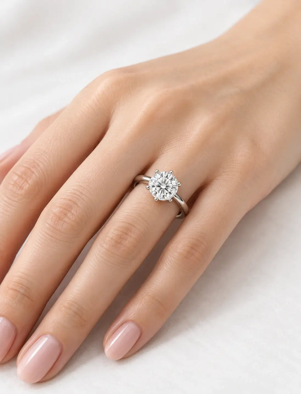 Round Brilliant Cut Diamond Solitaire Ring 5.24 Carat Lab Grown IGI Certified Engagement Ring in Platinum