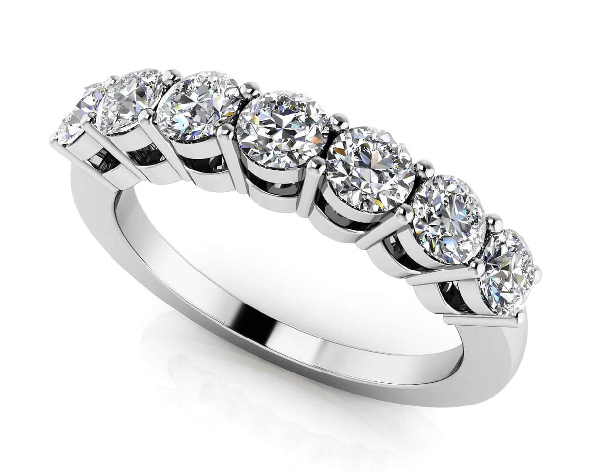 Top Quality 2.50 ct Lab Grown Round Diamond Claw set Half Eternity Ring in Platinum