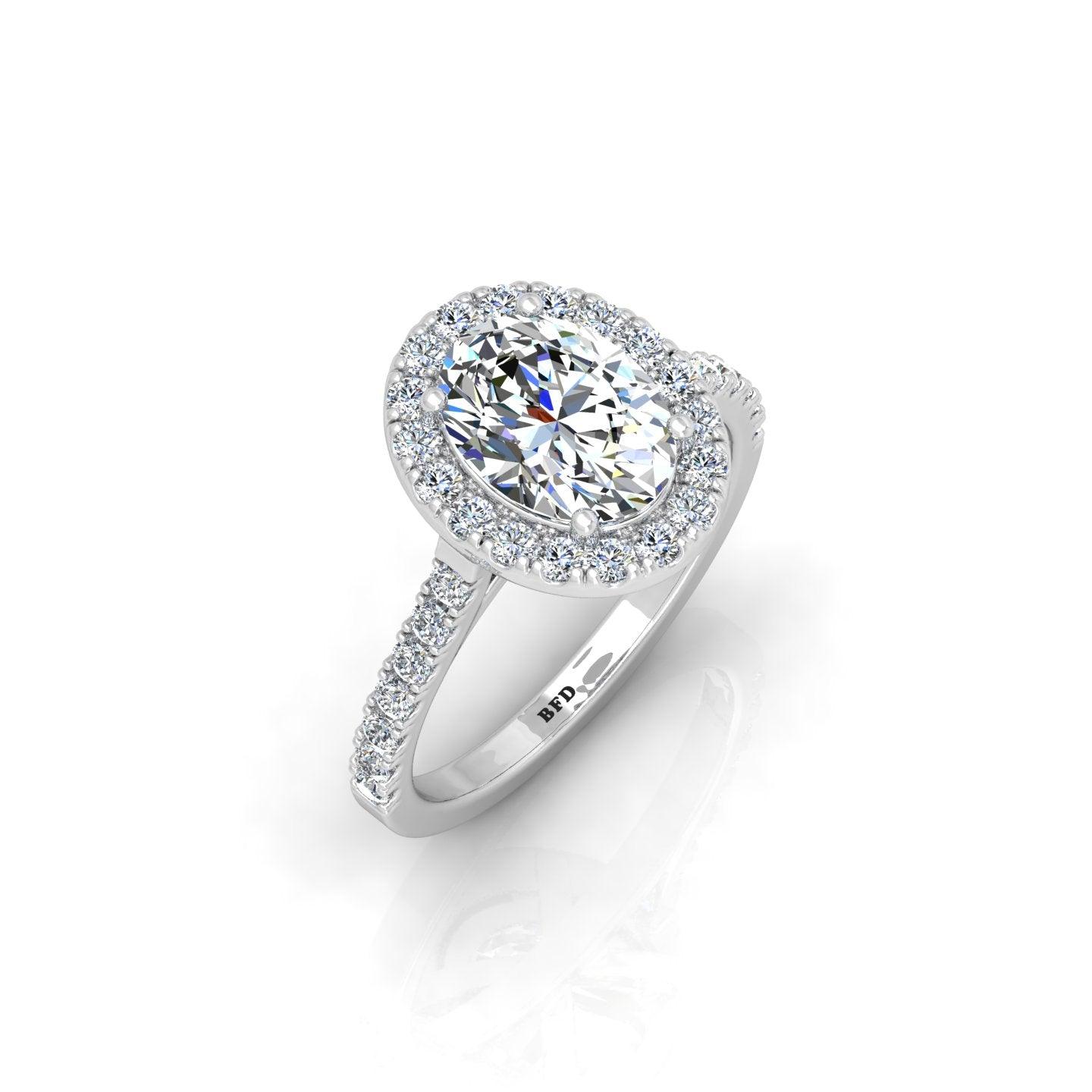 2.50CT IGI Certified Diamond Oval Cut Hidden Halo Engagement Ring