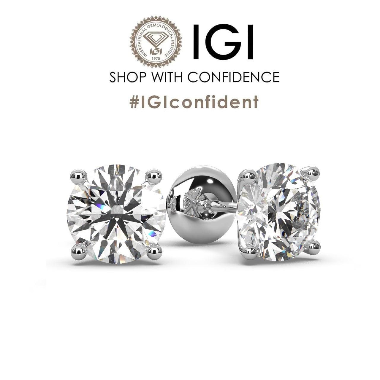 amadadiamonds martini style igi certified lab grown stud earring 