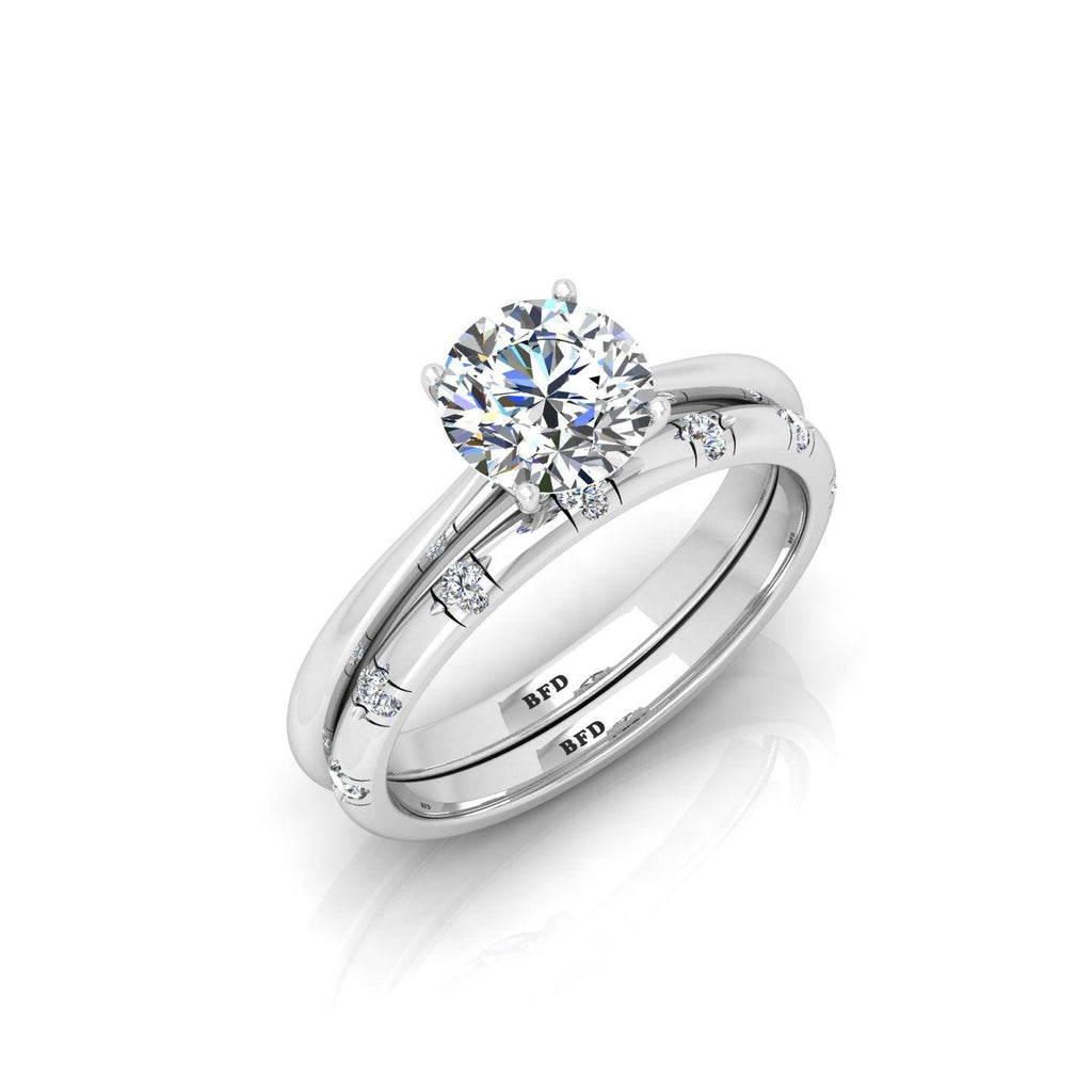 Certified Classic Round Diamond Solitaire Engagement Ring With Band 1.20Ct E/VS