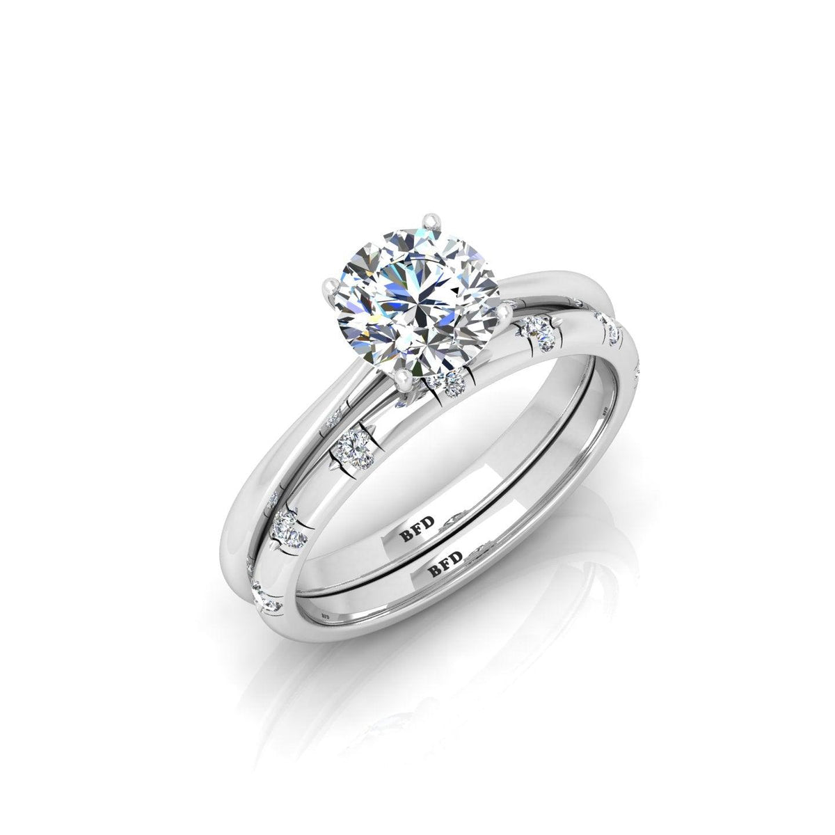 Certified Classic Round Diamond Solitaire Engagement Ring With Band 1.20Ct E/VS