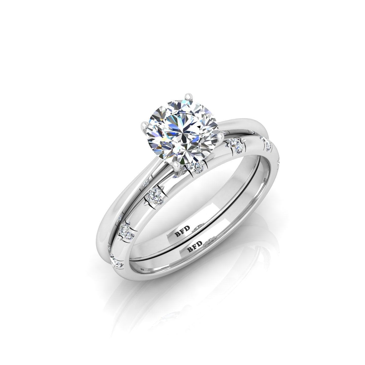 Certified Classic Round Diamond Solitaire Engagement Ring With Band 1.20Ct E/VS
