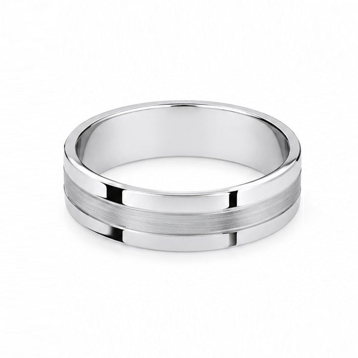 Men’s 5mm Wedding Ring in White Gold