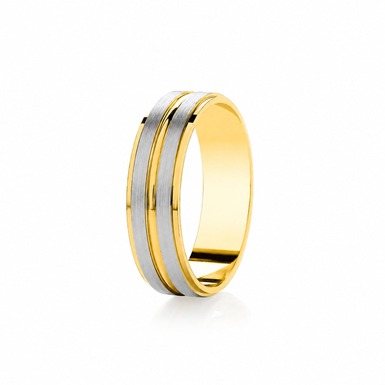 Men’s Two-Tone Wedding Ring in 18K Gold