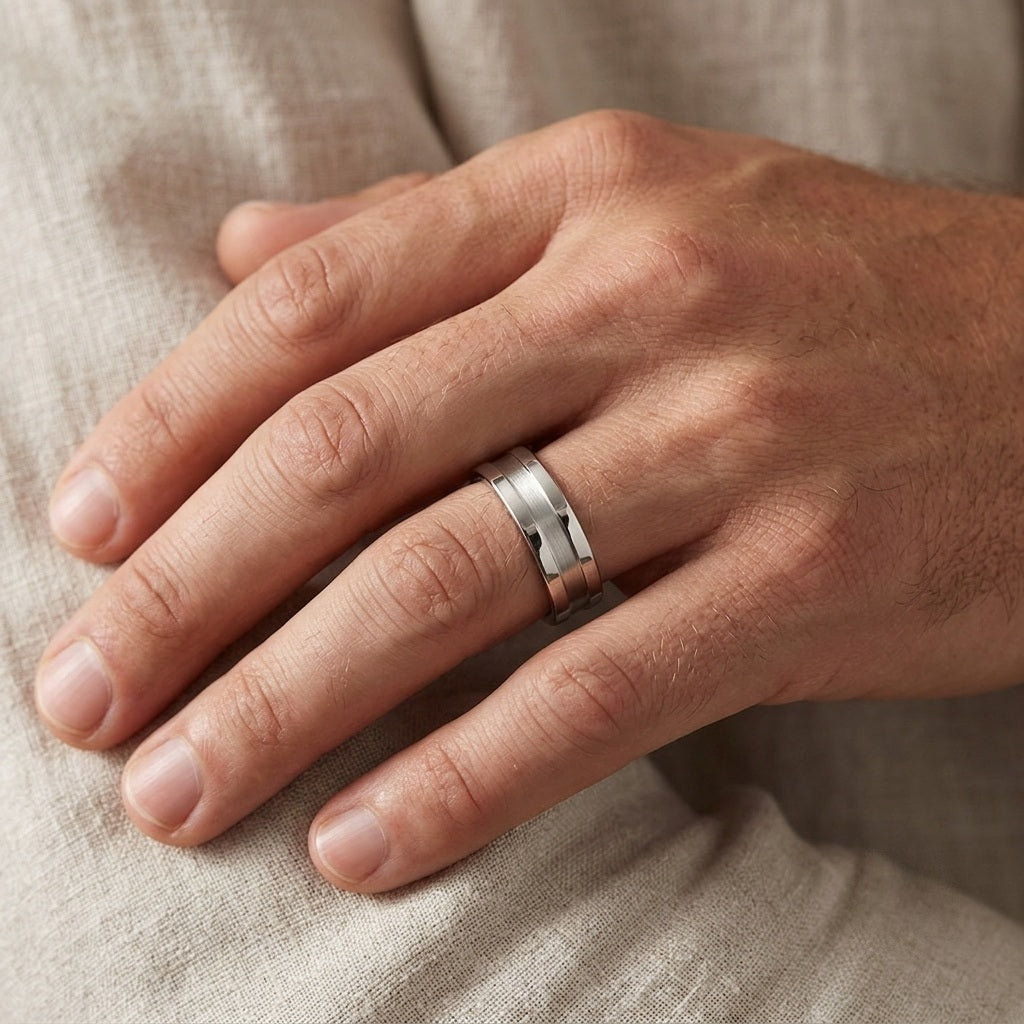 Men’s 5mm Wedding Ring in White Gold