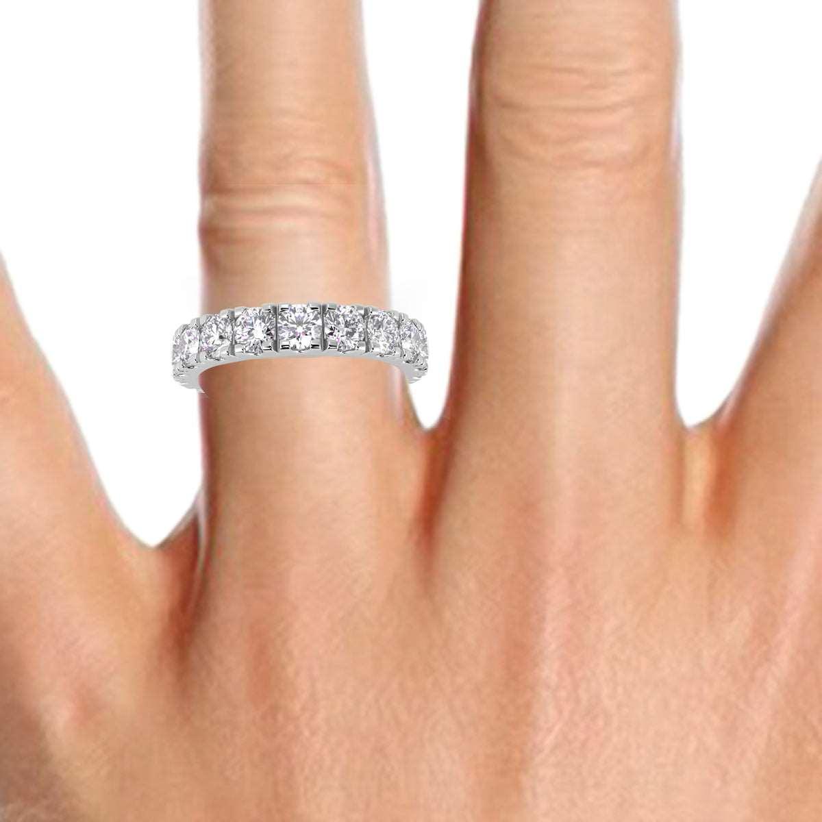 2.00Ct D/VS Round Diamond Micro Pave Set Full Eternity Ring in Hallmarked Platinum & 18k Gold