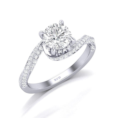 Certified Round Diamond Hidden Halo Engagement Ring 2.50Ct