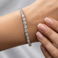 8.00Ct Oval Lab Diamond Tennis Bracelet In 9k White Gold 7inch