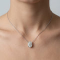 IGI Certified Oval Diamond Solitaire Pendant Necklace for Women in 18k Gold