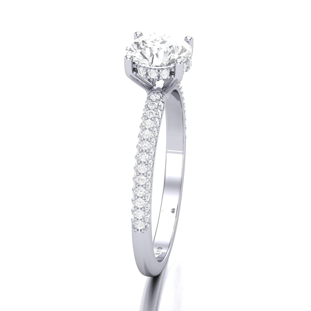Certified Round Diamond Hidden Halo Engagement Ring 2.50Ct