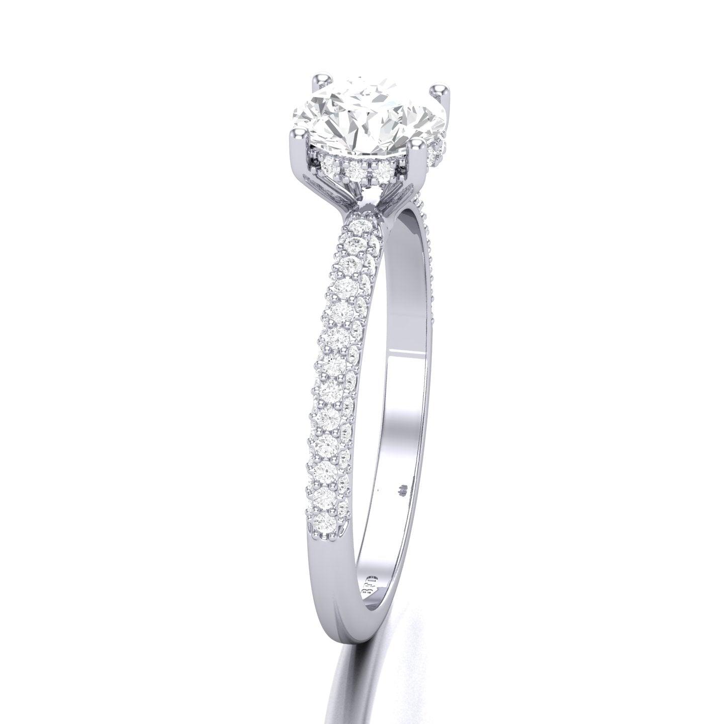 Certified Round Diamond Hidden Halo Engagement Ring 2.50Ct
