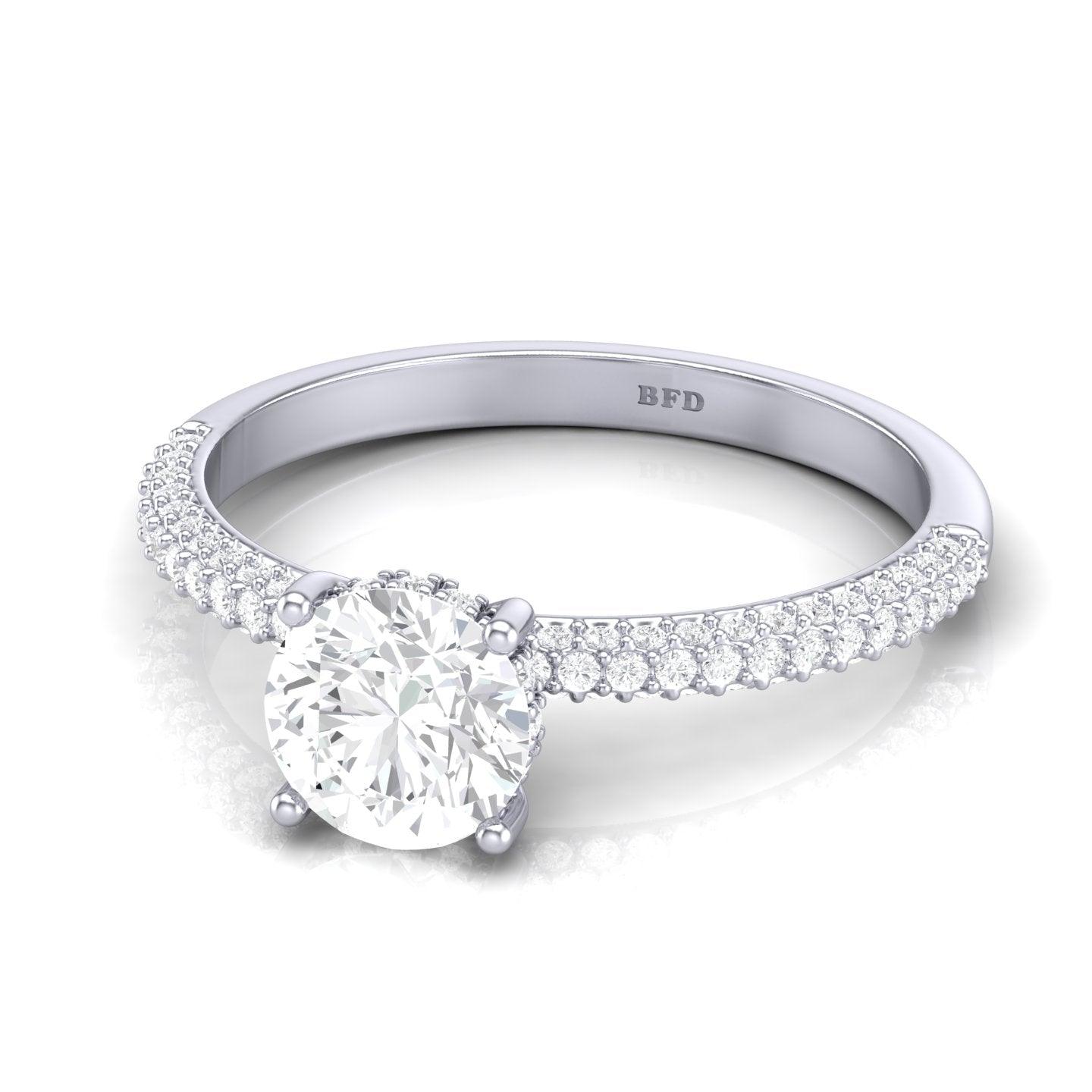 Certified Round Diamond Hidden Halo Engagement Ring 2.50Ct