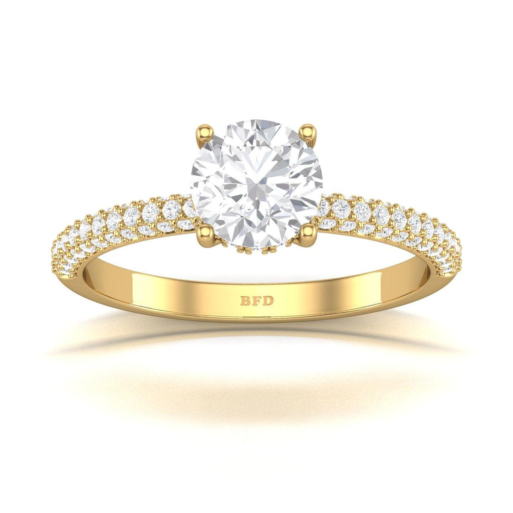 Certified Round Diamond Hidden Halo Engagement Ring 2.50Ct