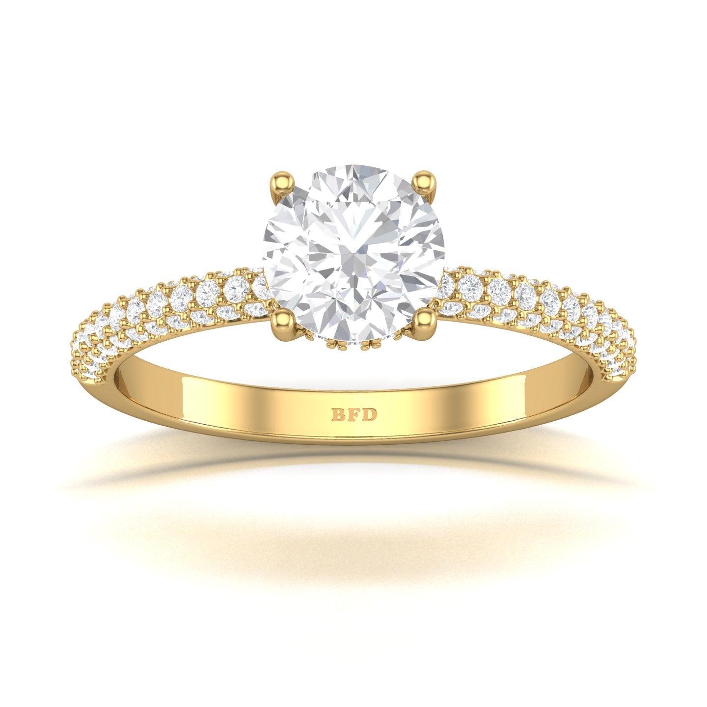 Certified Round Diamond Hidden Halo Engagement Ring 2.50Ct
