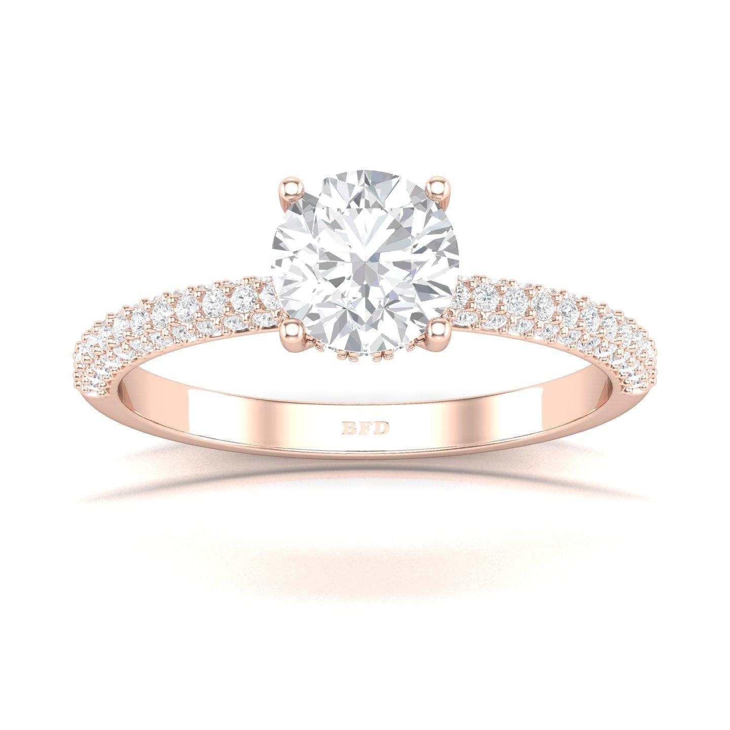 Certified Round Diamond Hidden Halo Engagement Ring 2.50Ct