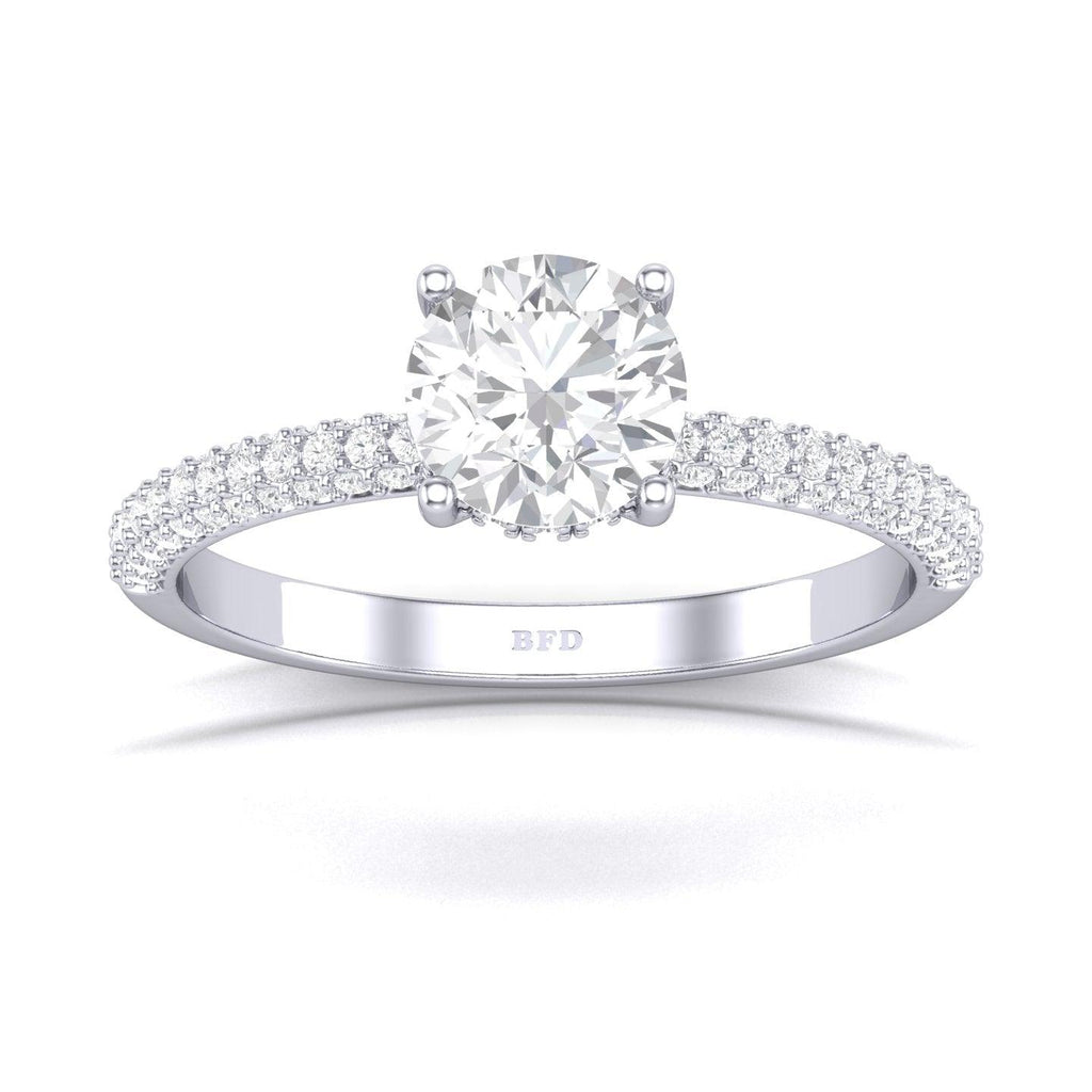 Certified Round Diamond Hidden Halo Engagement Ring 2.50Ct