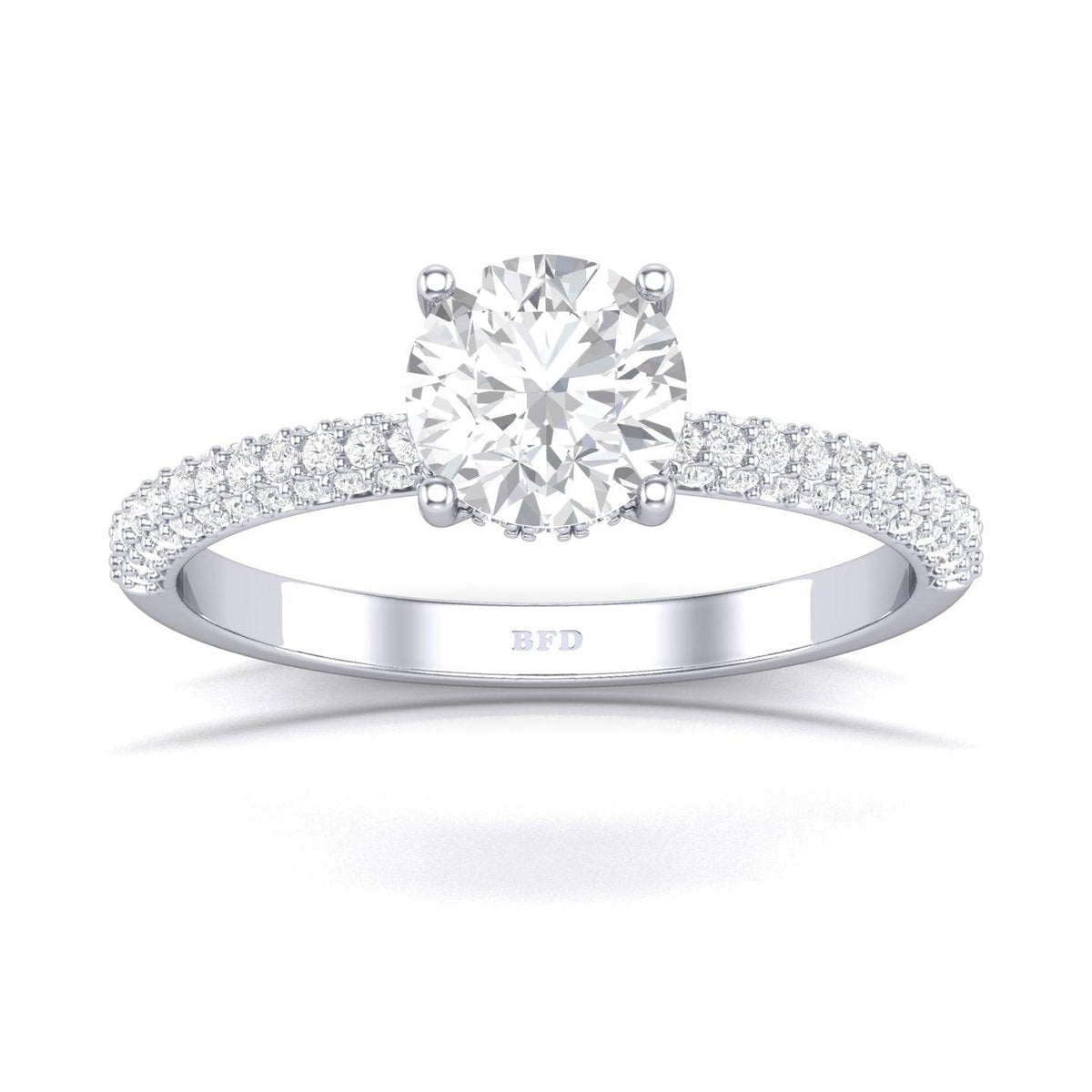 Certified Round Diamond Hidden Halo Engagement Ring 2.50Ct