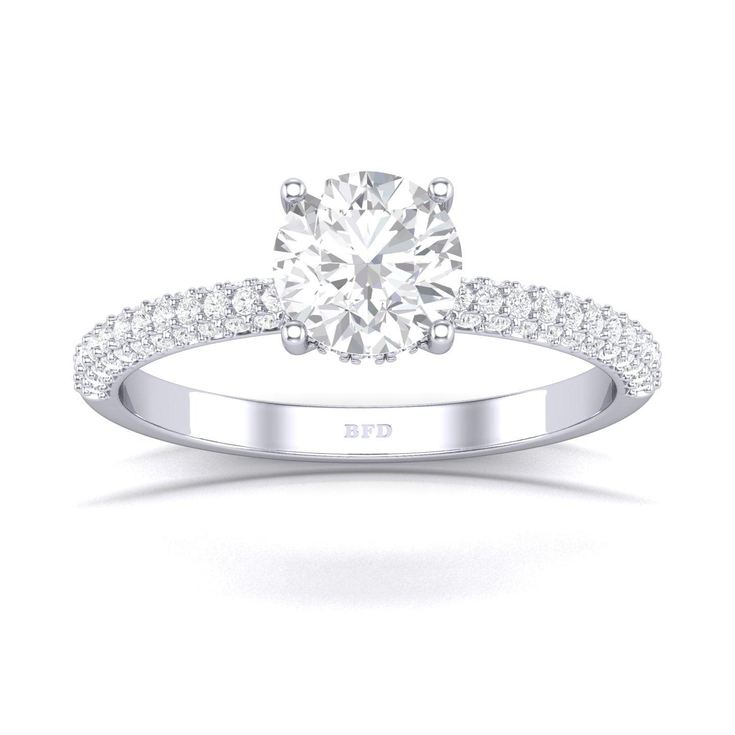 Certified Round Diamond Hidden Halo Engagement Ring 2.50Ct