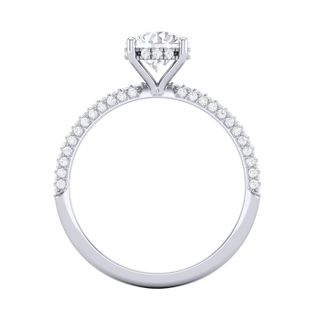 Certified Round Diamond Hidden Halo Engagement Ring 2.50Ct