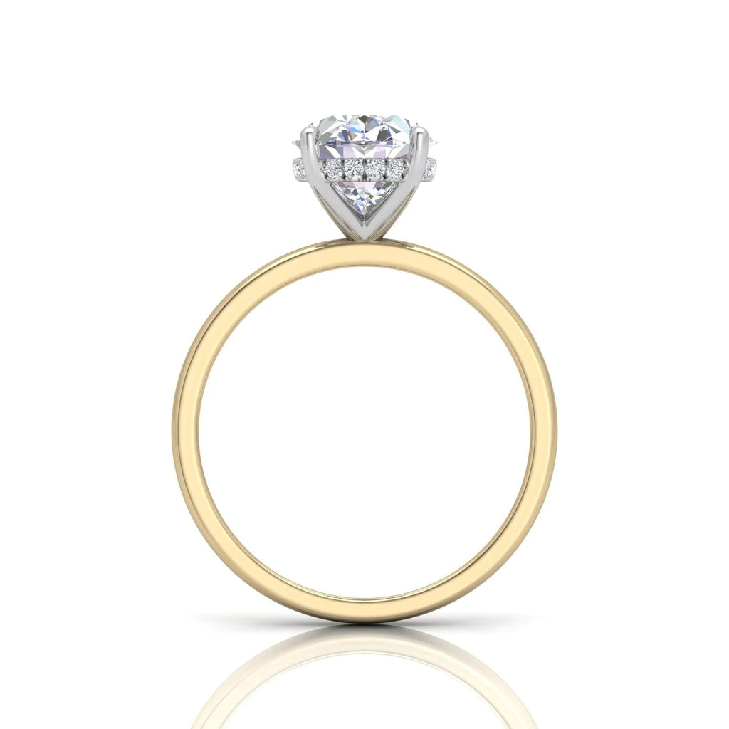 10.50CT IGI E/VS Oval Diamond Hidden Halo Engagement Ring in Two-Tone