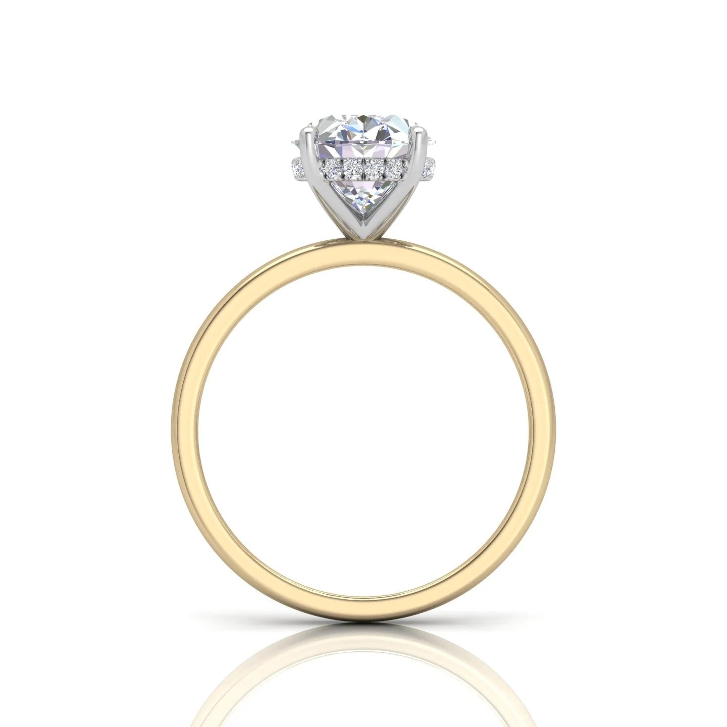 10.50CT IGI E/VS Oval Diamond Hidden Halo Engagement Ring in Two-Tone