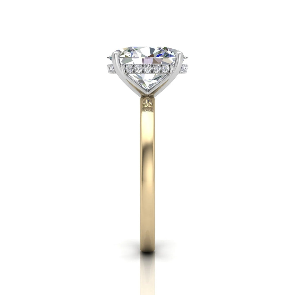10.50CT IGI E/VS Oval Diamond Hidden Halo Engagement Ring in Two-Tone