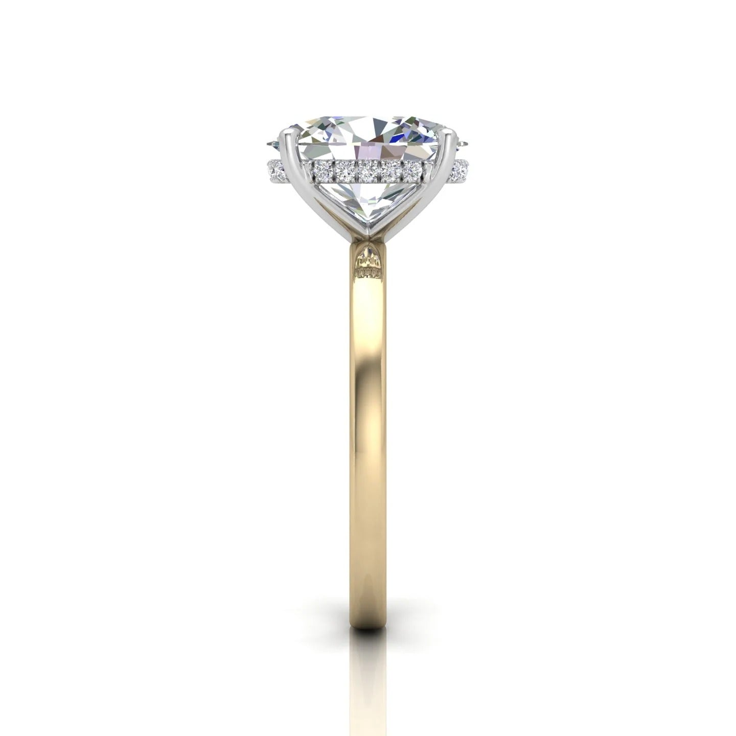10.50CT IGI E/VS Oval Diamond Hidden Halo Engagement Ring in Two-Tone