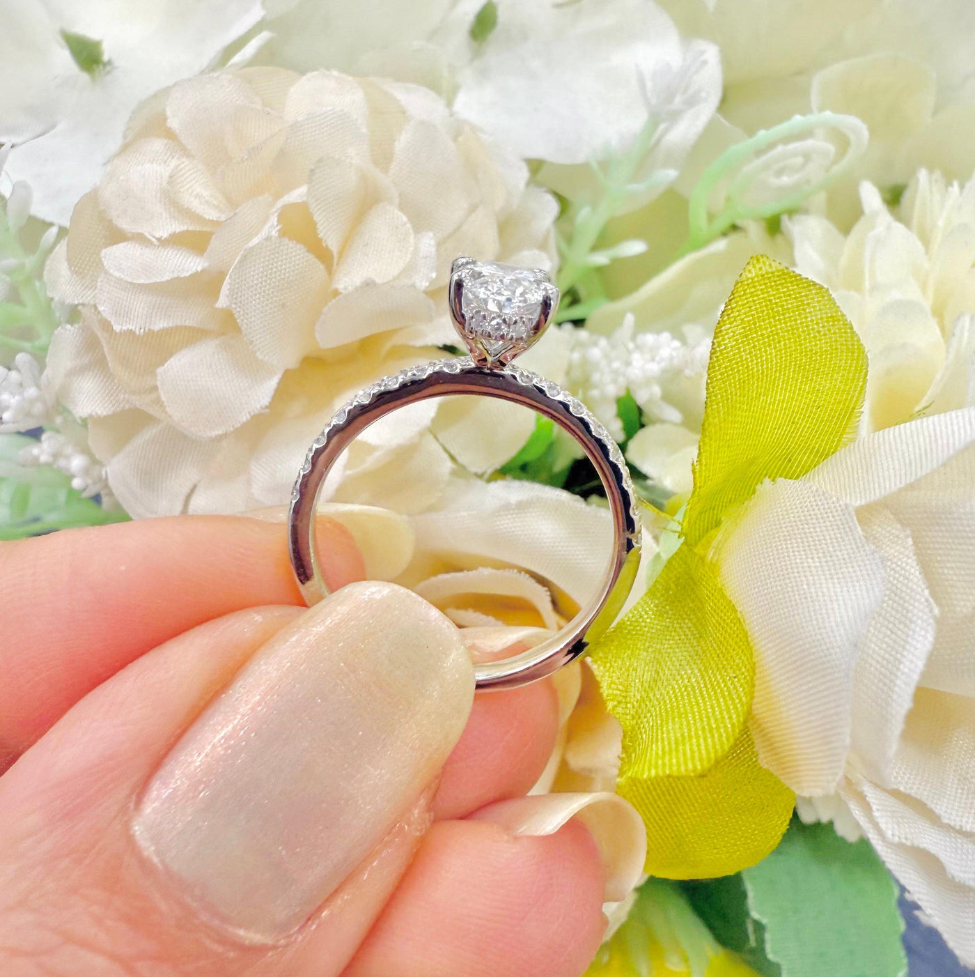 IGI Certified E/VS Oval With Side Diamond Hidden Halo Engagement Ring In Platinum (1.50ct-2.50ct)
