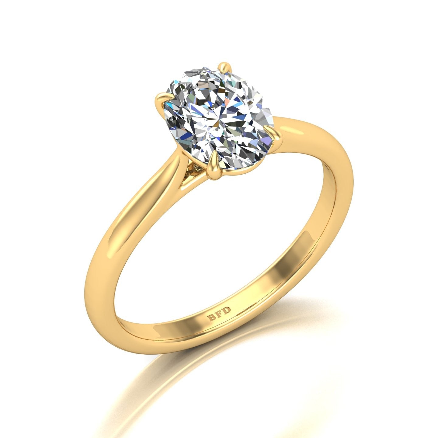 Special Offer ! F/VS 4.00 CT IGI Certified Oval Diamond Solitaire Engagement Ring in 18k Yellow Gold