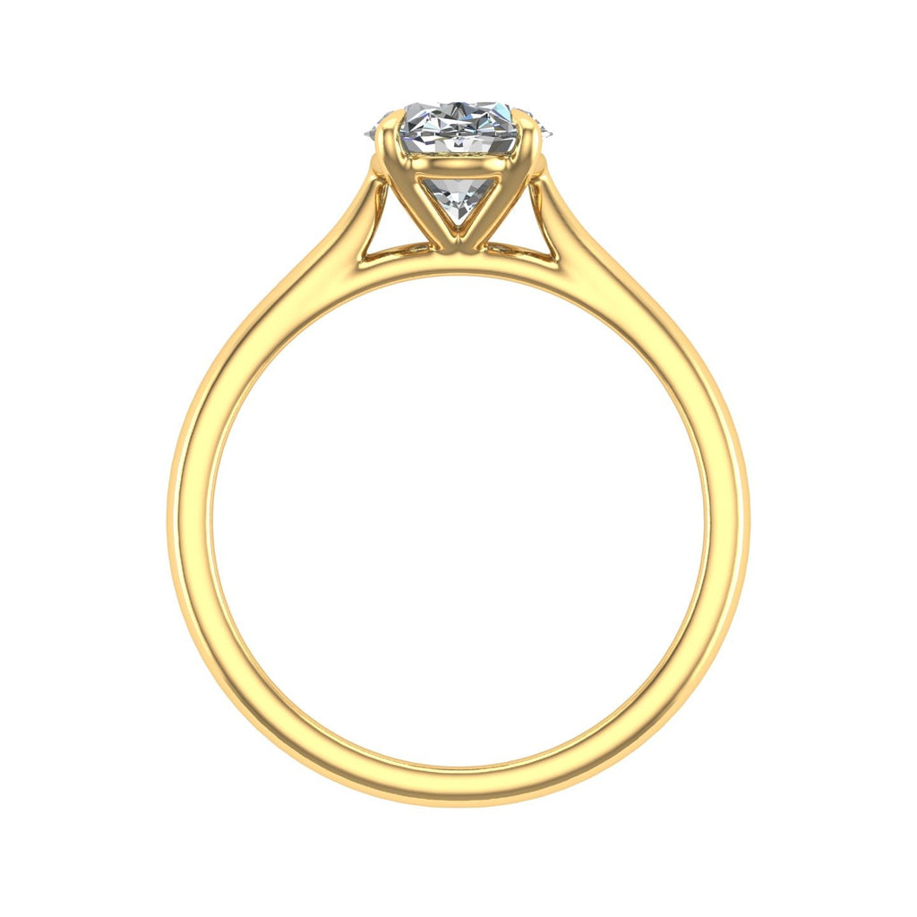 Special Offer ! F/VS 4.00 CT IGI Certified Oval Diamond Solitaire Engagement Ring in 18k Yellow Gold