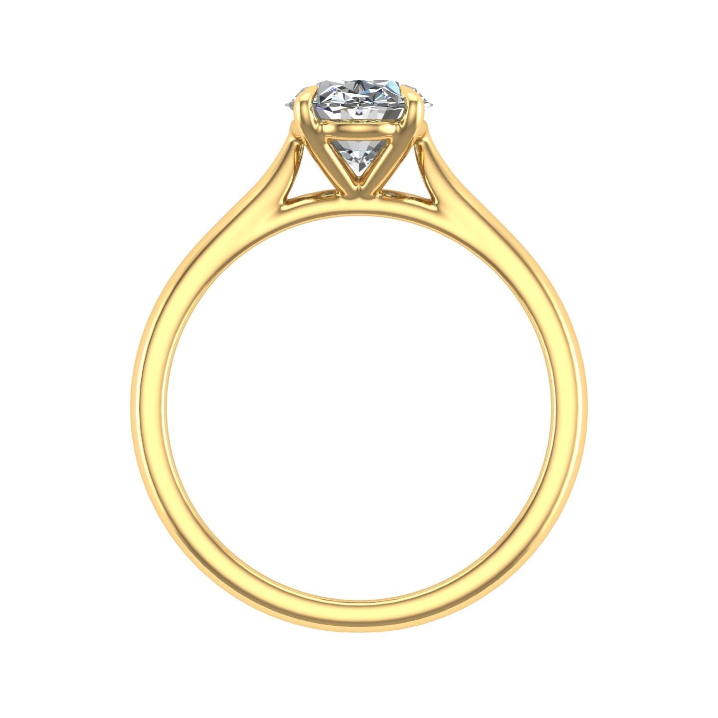 Special Offer ! F/VS 4.00 CT IGI Certified Oval Diamond Solitaire Engagement Ring in 18k Yellow Gold