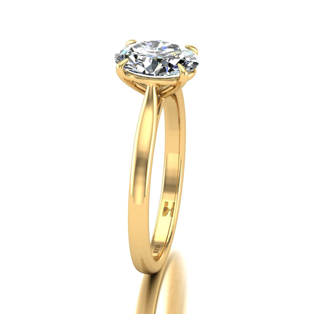 Special Offer ! F/VS 4.00 CT IGI Certified Oval Diamond Solitaire Engagement Ring in 18k Yellow Gold