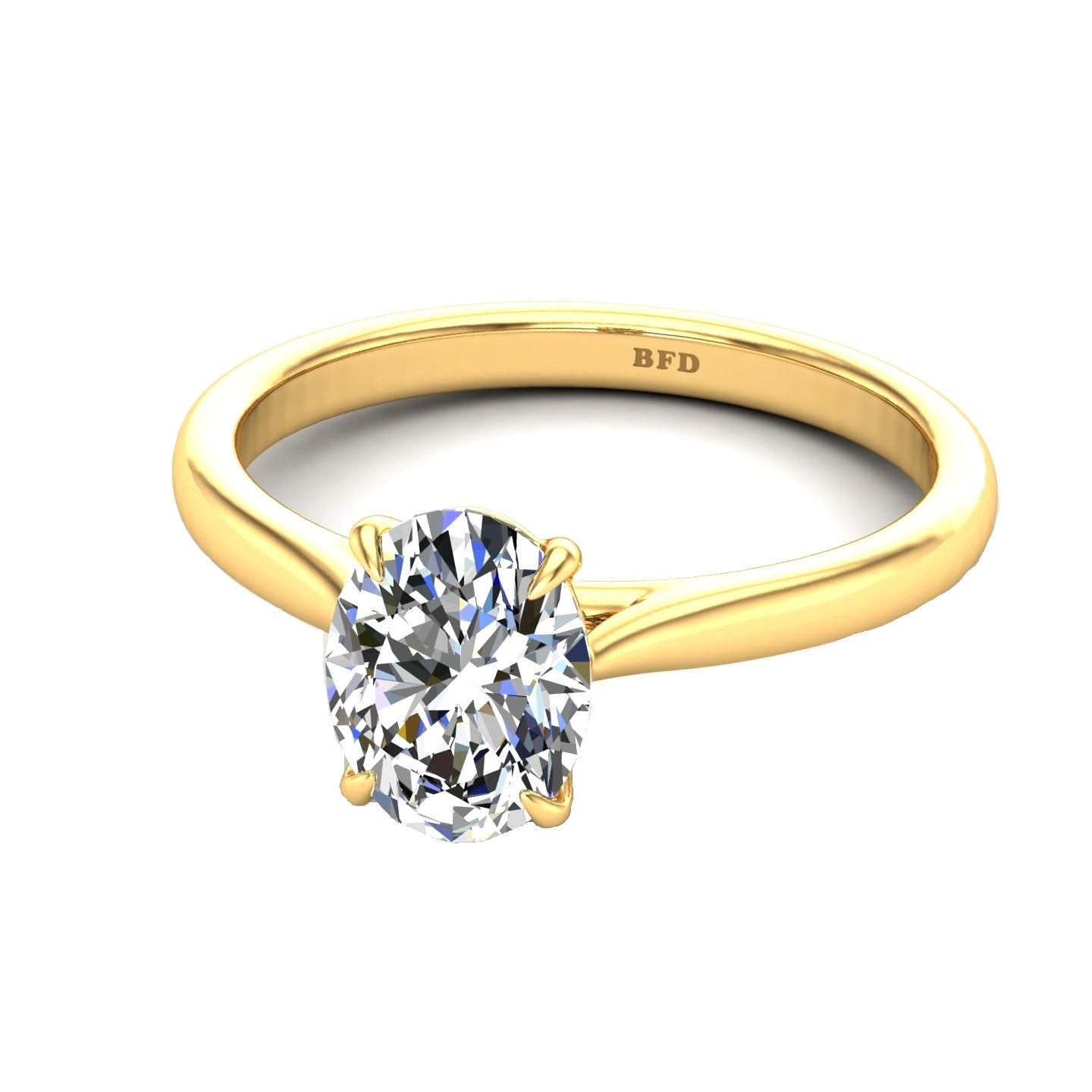 Special Offer ! F/VS 4.00 CT IGI Certified Oval Diamond Solitaire Engagement Ring in 18k Yellow Gold
