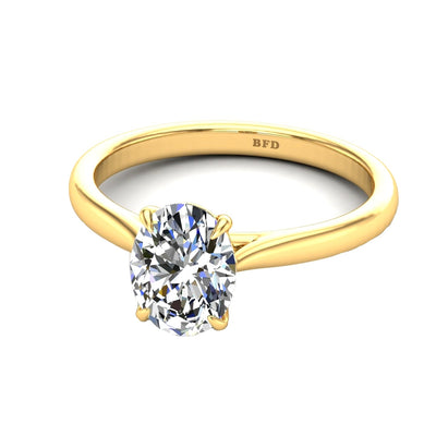 Special Offer ! G/VS 4.00 CT IGI Certified Oval Diamond Solitaire Engagement Ring in 18k Yellow Gold