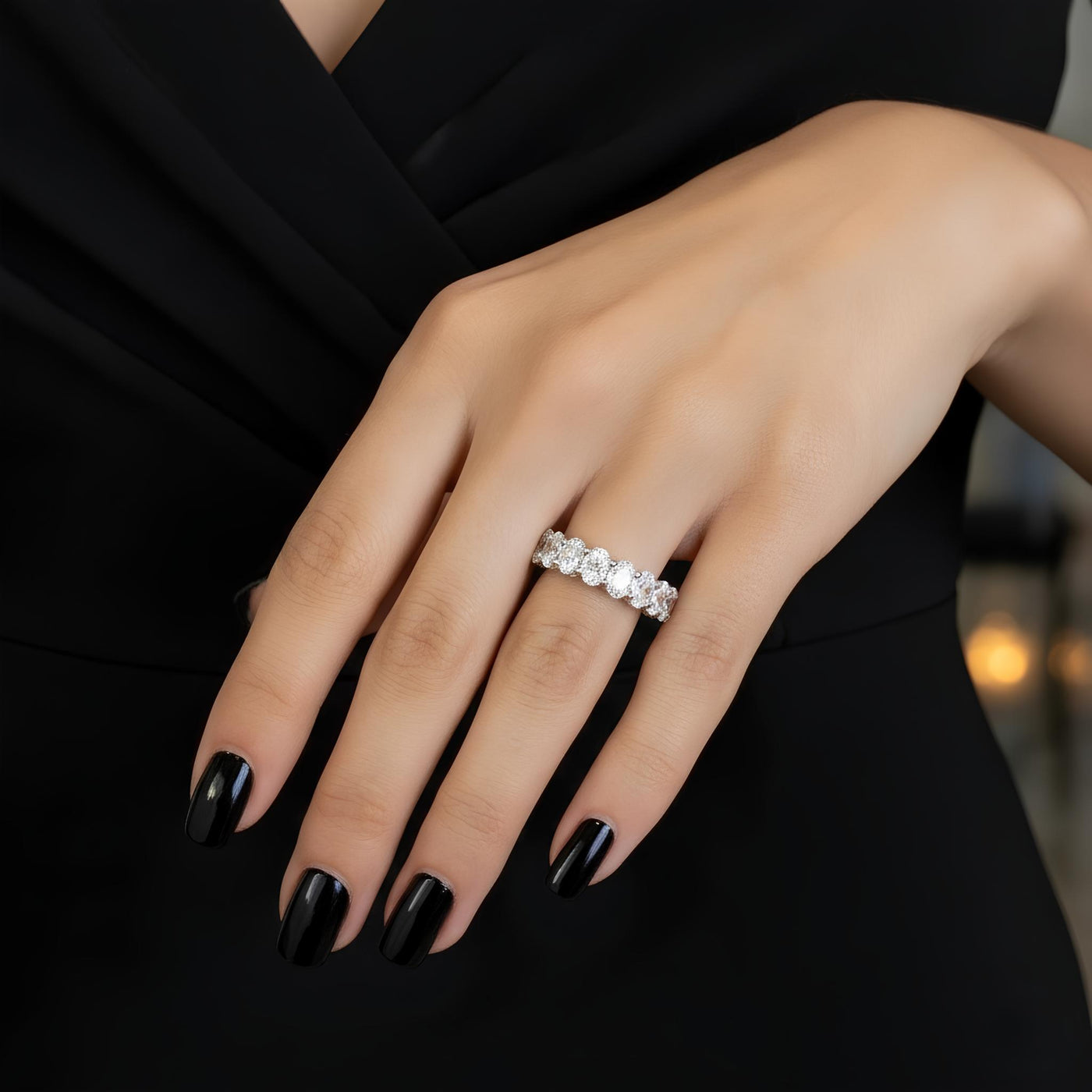 Last Piece ! D-E/VS 4.00Ct-6.00Ct OVAL DIAMOND FULL ETERNITY RING IN PLATINUM