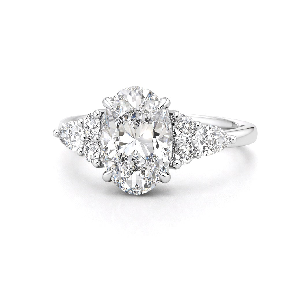 Customise Order - IGI Certified Diamond Oval Cut Double Hidden Halo Engagement Ring