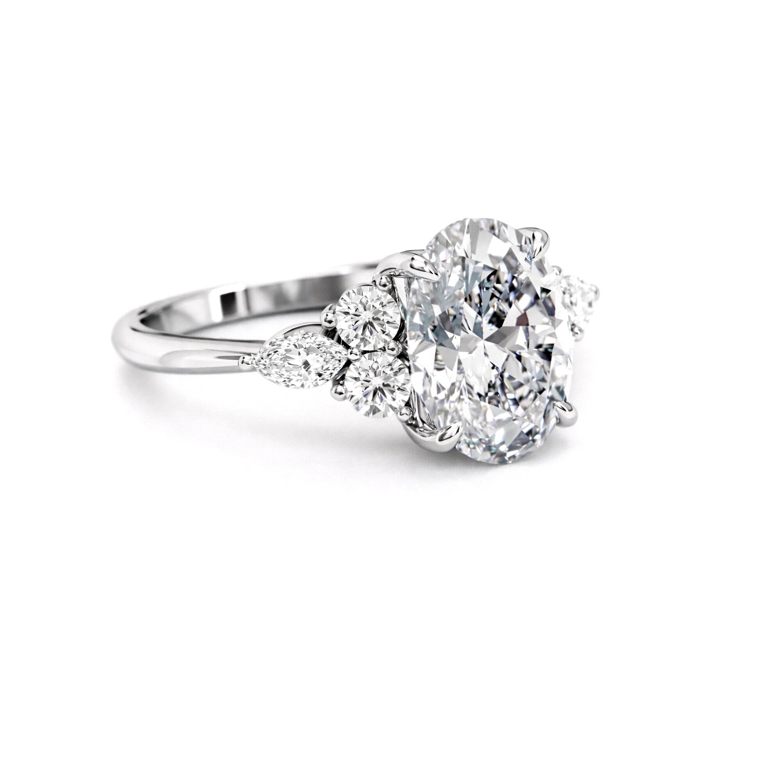 Customise Order - IGI Certified Diamond Oval Cut Double Hidden Halo Engagement Ring