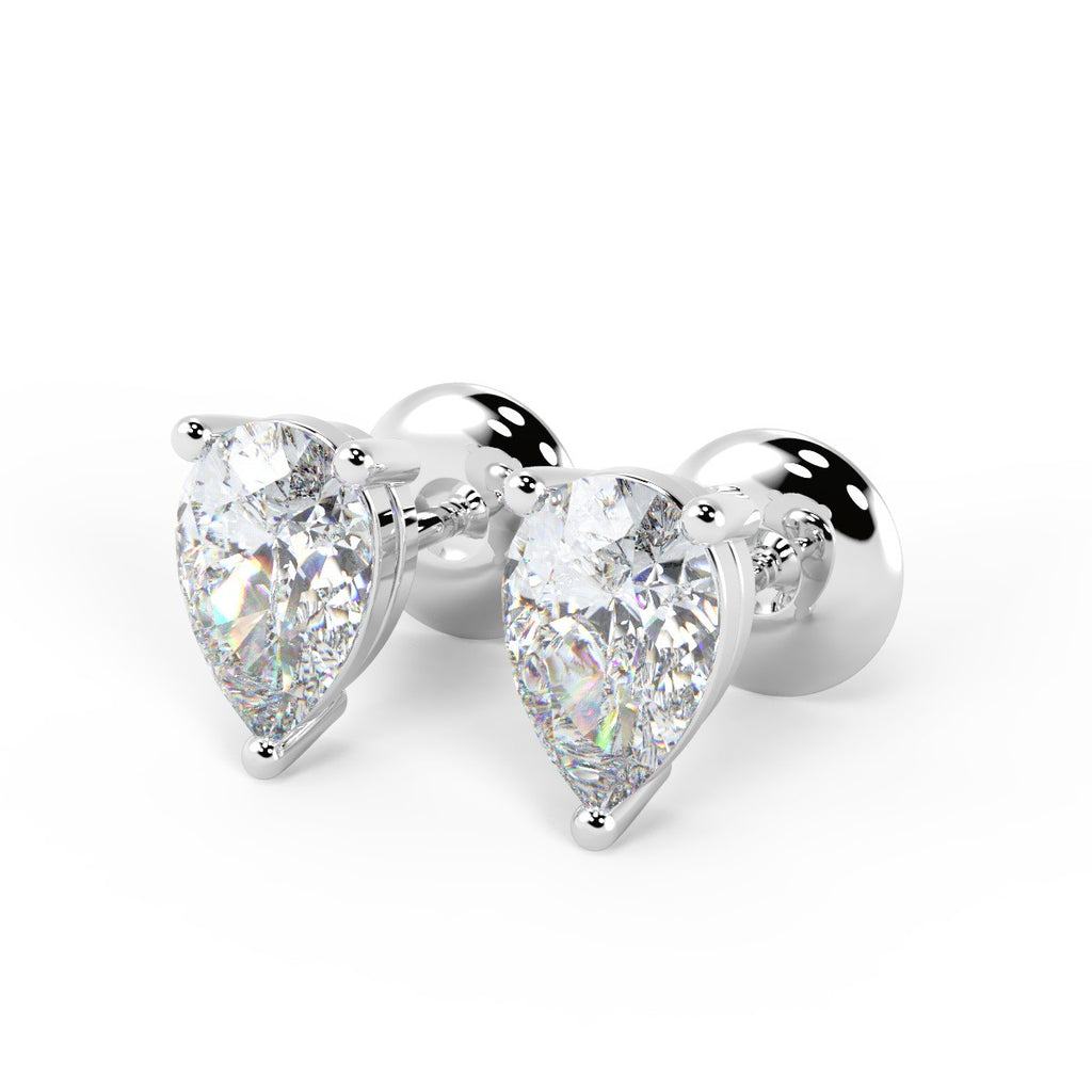 Pear Cut Diamond Stud Earrings E / VVS2-VS1 5.48 Carat IGI Certified Lab Grown In Platinum