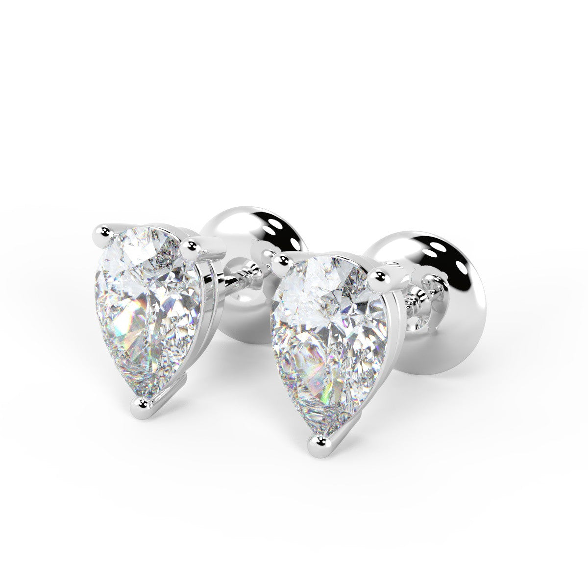 Pear Cut Diamond Stud Earrings E / VVS2-VS1 5.48 Carat IGI Certified Lab Grown In Platinum