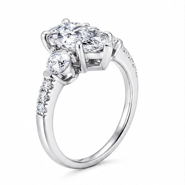 IGI Certified D/VS 2.00 Carat Pear Cut Lab Diamond Engagement Ring 950 Platinum