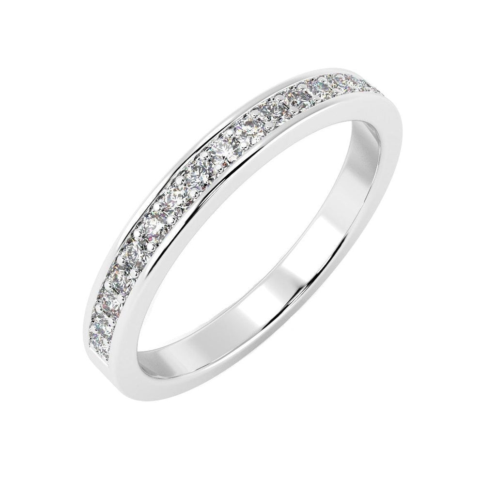 D/VVS Lab Diamond 0.50Ct Half Eternity Ring in Platinum / Gold - 2.5mm